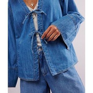 NWT Free People Tie Front Denim Jacket